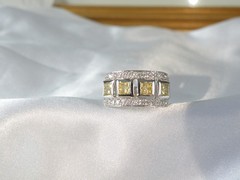 Victoria Wieck Sterling Silver 925 Channel Set Yellow CZ Ring Size 8