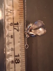 Vtg 12k White Gold Filled Crystal Pendant Chain Link Necklace 17.7″
