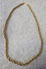 Vintage 24 Kt Yellow Gold Plated 18 Inches – 3.17 mm Rope Necklace Chain