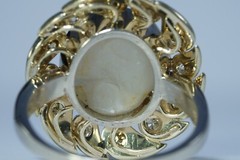 Antique 14K Yellow Gold WHITE STAR SAPPHIRE Ring w/ Yellow & Gold Diamonds $8000