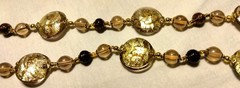Vintage Venetian Sommerso Foil Fancy Glass Beads Beaded Necklace