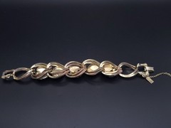 Vintage Reinad 5th Ave NY Carved Art Glass Cabochon Bracelet 1940s