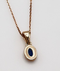 Demdaco Rose Gold Tone Petite Lapis Lazuli Pendant Necklace 16 in
