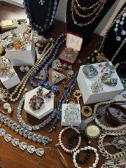Antique Vtg to Now Rhinestone Costume Jewelry Lot 96+ Pcs Vendome Germany Silver