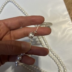 Vintage Faux Pearl Necklace 26” Silver Tone Clasp Classic White Made In Japan