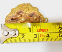 RARE EDWARDIAN GOLD FILLED LOCKET with TEDDY BEAR CAMEO ONE OF A KIND