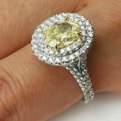 Art Deco 3.20 Ct Canary Diamond Antique Vintage Wedding Ring 925 Sterling Silver