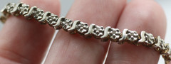Vintage IBB Diamond Tennis Sterling Silver 925 chain bracelet 7 1/2″