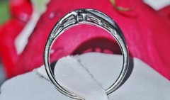10k white gold swirl ring 0.45ct natural diamond size 6 handmade 2.2gr N2706F