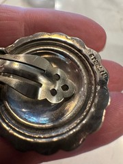 Vintage Sterling SW Style Circular Clip On Earrings/Bold/Drama/Everyday/1.25”