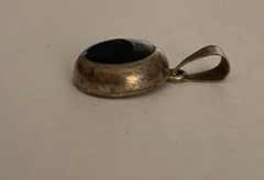 Sterling Silver 925 Setting and Black Gemstone Pendant
