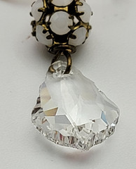 Vintage 14K Gold Filled Clear Crystal Drop Earrings 1″ French Wire