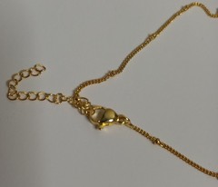 Vintage Gold Tone Satellite Box Chain Beaded Layering Choker Necklace 16″