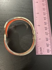 Vintage Orange Enameled Hinged Bracelet