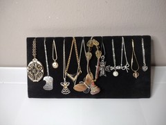 Lot Of 12 Pendant Necklaces Bows, Hearts, Angel, Skull Necklace Lot P38