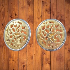 Vintage Earrings Gold Silver Toned Filigree Caged Omega Back Clip On