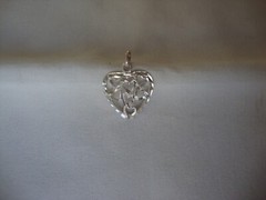 VINTAGE VALENTINE’S DAY HEARTS ON HEART W/SPARKLY DIAMOND CUT SILVER 925 PENDANT