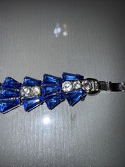 Vintage 5 Link Juliana Blue Keystone Rhinestone Bracelet