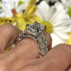 2CT Cushion Cut Moissanite Wedding Engagement Bridal Ring 14K White Gold Plated