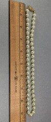 Knotted Single Strand Faux Pearl Gold Plated Clasp Creamy Beige Necklace 18″ L