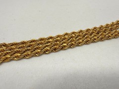 Vintage Signed Monet Necklace Gold Tone Rope Chain 24 inch Classic 1980s Estate