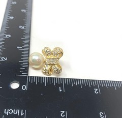 Vintage 1980’s Clear Crystal & Faux Pearl Pierced Petite Earrings Couture Mogul