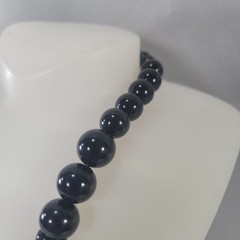 Napier Vintage Black Gold Tone Necklace Geometric Statement Collar MCM Modern