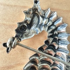 Beau Sterling Silver Seahorse Brooch Pin Nautical Mid Century 2.5 Inches