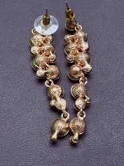 Vintage AB Rhinestone Long Dangle Earrings