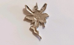 Vtg Sterling 925 Winged Fairy Nymph Pendant