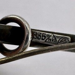 Modernist Bar Brooch Theodor Klotz Signed Teka 835 Handarbeit Silver Germany