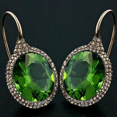 Vintage 2.90ctw Rose Cut Diamond Emerald Studded Silver Gorgeous Earring Jewelry