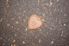 Antique Copper Heart Pendant Charm with Zero on It