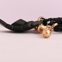Antique Victorian Upcycled Vulcanite Feather Gold Filled T-Bar Pendant