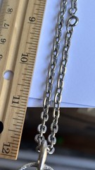 1970s Vintage Silver Tone Chunky Statement Pendant Necklace Chain Mod Boho L195