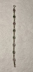 VTG 1/20 14K GOLD FILLED MULTI GEMSTONES CARVED BRACELET 7.5″ L