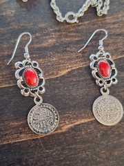 Vintage Moroccan SOUVENIR DU MARCO Jewelry Set Necklace Link Bracelet Hamsa Hand