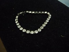 TENNIS SILVER TONE RHINESTONES 5 3/4”L 1/4” W BRACELET #23/23