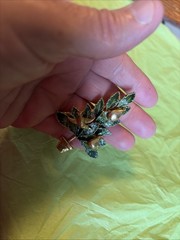 Vintage Rare Signed Original By Robert Christmas Tree Brooch-Green Ivy Branches