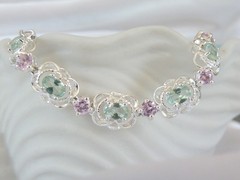 Sterling Silver 925 Mint Green Topaz Gemstone Tennis Bracelet 7.5″