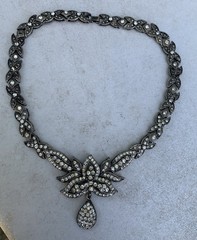 Vintage 1990s Chunky Retro Rhinestone Necklace From Sparkle City