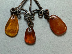 Vintage Baltic Amber Brooch Dangle Pin Soviet Era Latvian Jewelry 6.6g 8.5cm