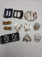 Vintage Art Deco Belt Buckles Dress Clasps Lot Metal Rhinestone Craft Repair