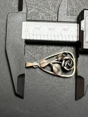 Vintage Theodor Klotz Teka 925 Sterling Silver Rose Flower Pendant