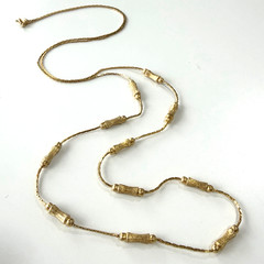 Vintage Gold-Tone Bar Chain Necklace 30 in