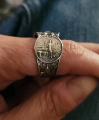 Vintage Sterling Silver American Eagle Spoon Ring 8.5