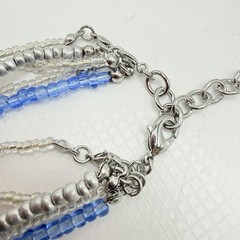 Premier Designs Multilayered Necklace w/ Blue Stones & Glass and Acrylic Beads