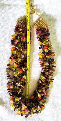 Vintage RJ Graziano Gemstone Semi Precious Multi Stand Multicolor Necklace