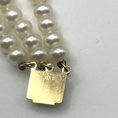 Estate Pearl Bracelet Sz 6.5 Triple Strand 4mm Push Clasp 14K Gold Clasp Spacers