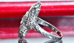 18k white gold ring 0.25ct diamond sz 4 handmade 1920’s antique 2.7g N2737C